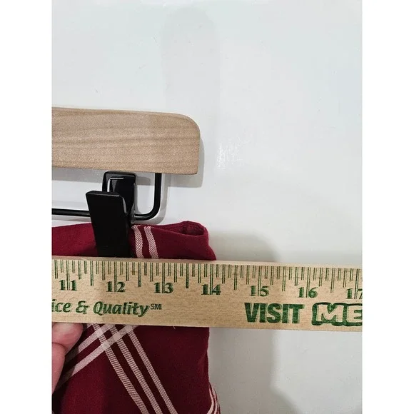 eShakti Red White Plaid A-Line Midi Skirt with Pockets Size 8 Medium Cotton - Picture 5 of 8